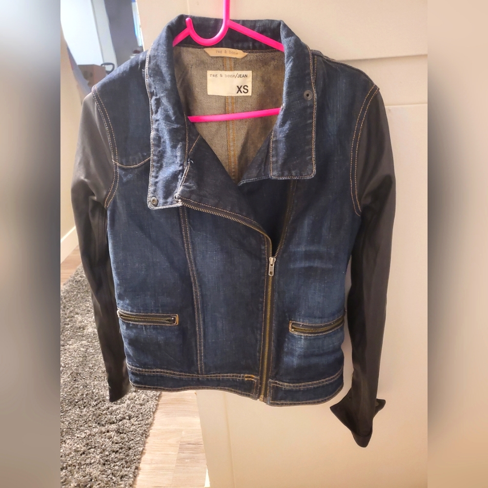 RARE Rag & Bone Denim and Leather Jacket